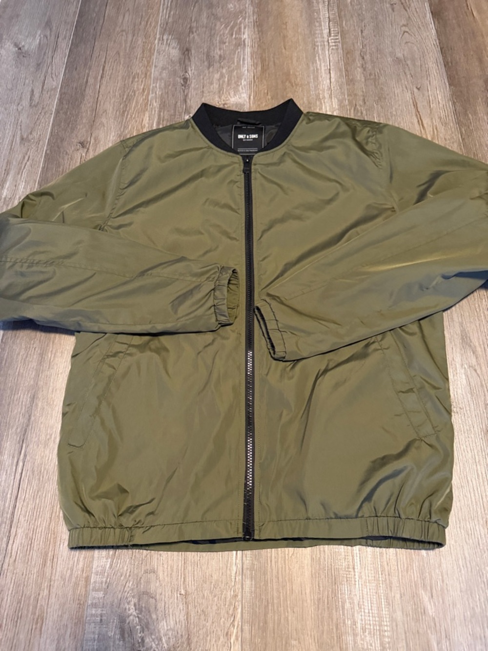 ONLY & SONS Olive Green uninsulated Bomber Jacket